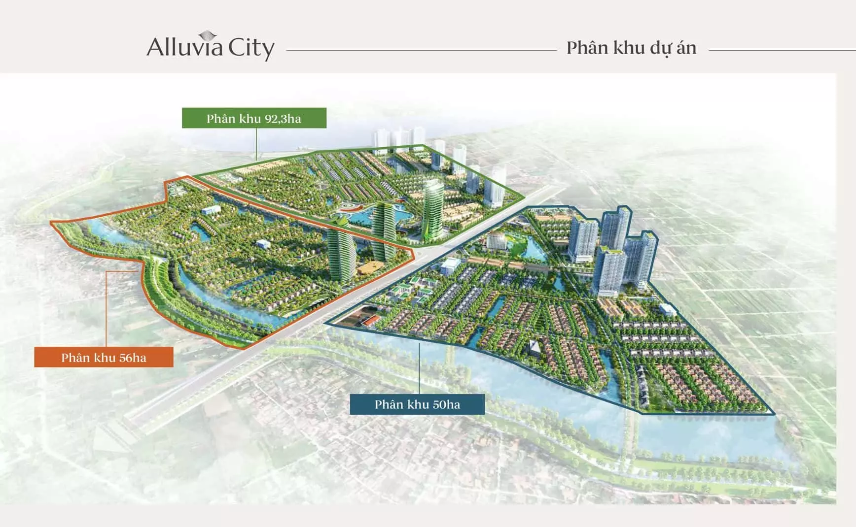 Phối cảnh 3 giai đoạn của Khu đô thị Alluvia City Xuân Cầu Hưng Yên