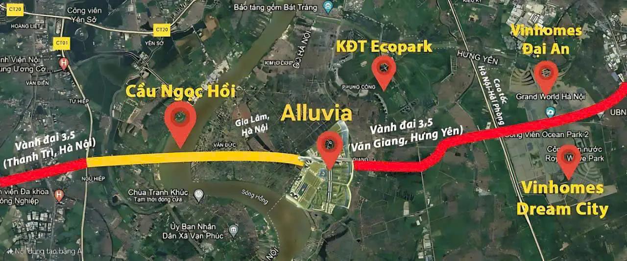 Cầu Ngọc Hồi khởi công vào 19/8/2025 nối vành đai 3.5 kết nối dự án Alluvia City với Thủ đô Hà Nội